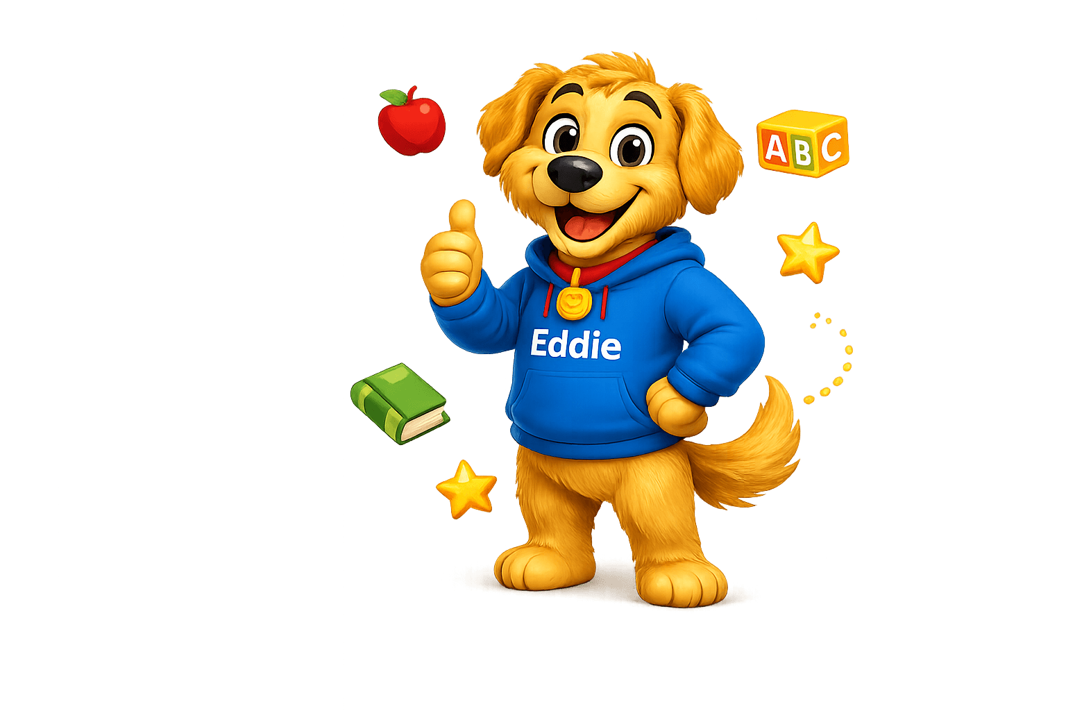 Eddie the dog waving hello